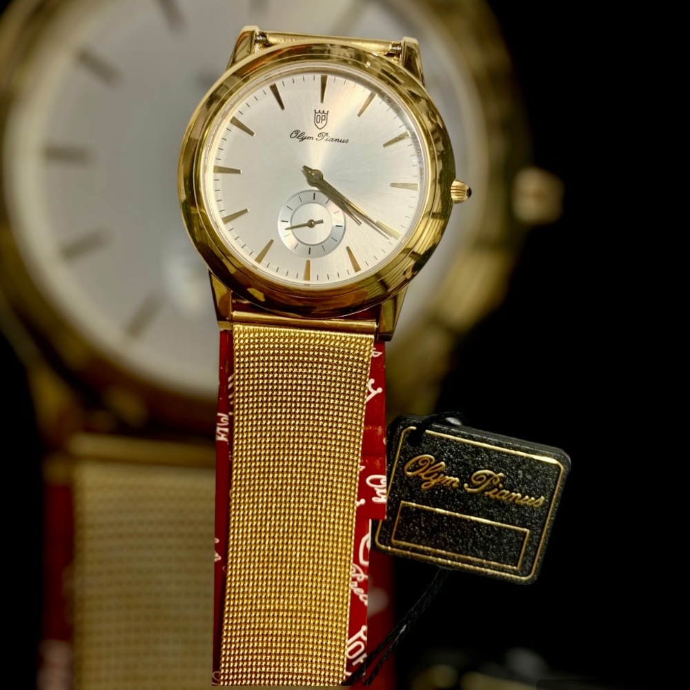 NEW + WARRANTY Gold Sapphire Watch | Olym Pianus